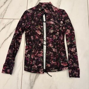 Lululemon Athletica Floral Bomber Jacket - Black and Purple
